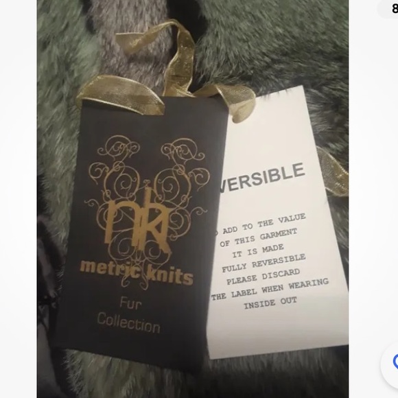NWT Metric Knits Fur Collection Rabbit Reversible 2-in-1 Bomber Jacket  Size L - Picture 6 of 6